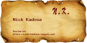 Nick Kadosa névjegykártya